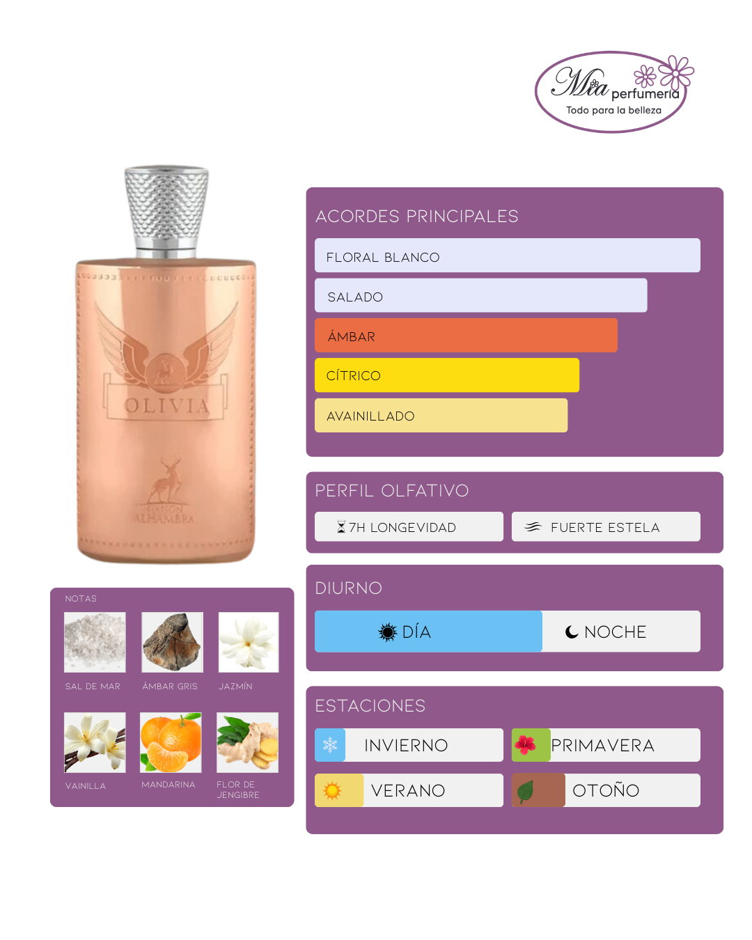 Maison Alhambra Olivia FEM EDP 100ml - Imagen 2