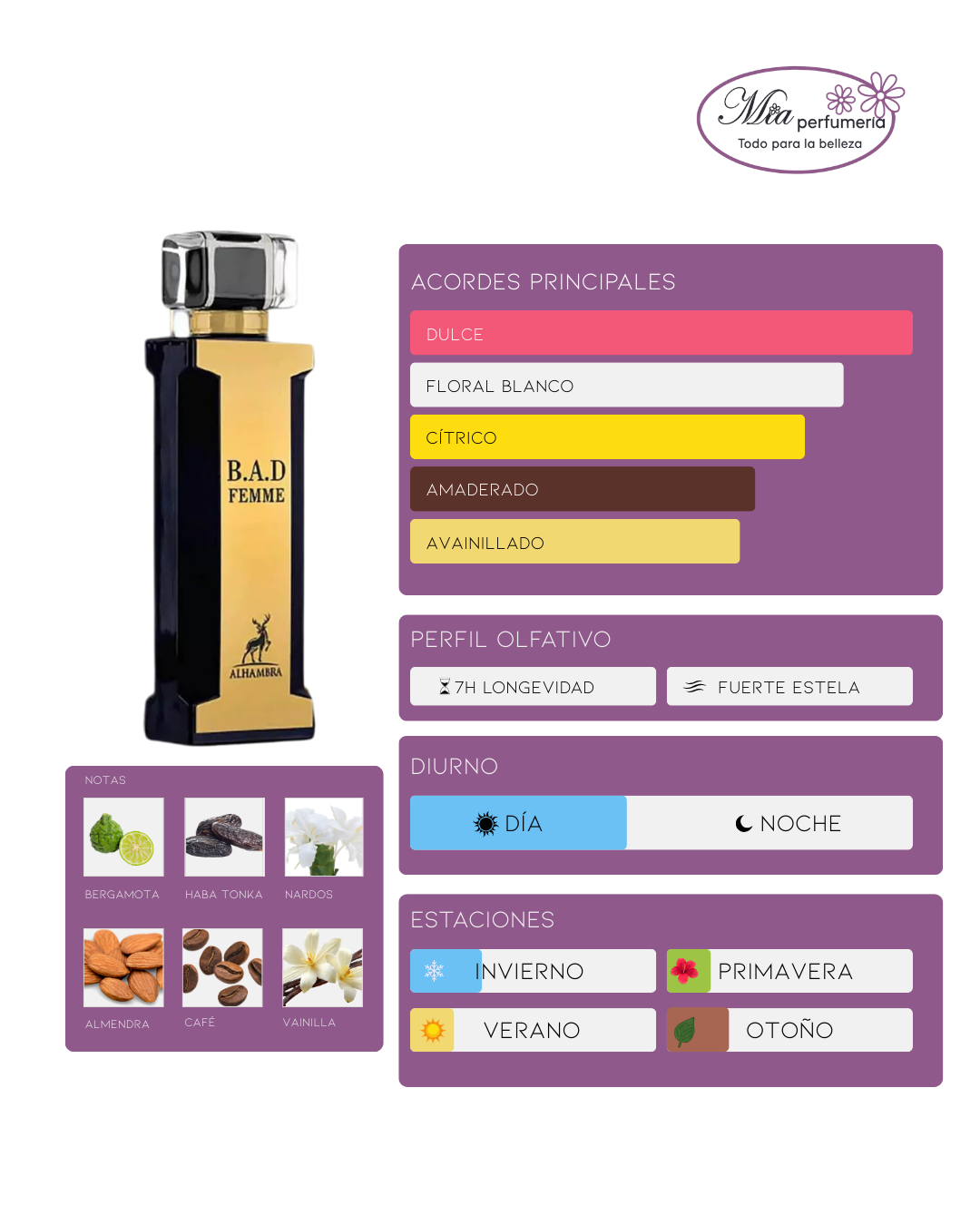 Maison Alhambra B.A.D Femme EDP 100ml - Imagen 2