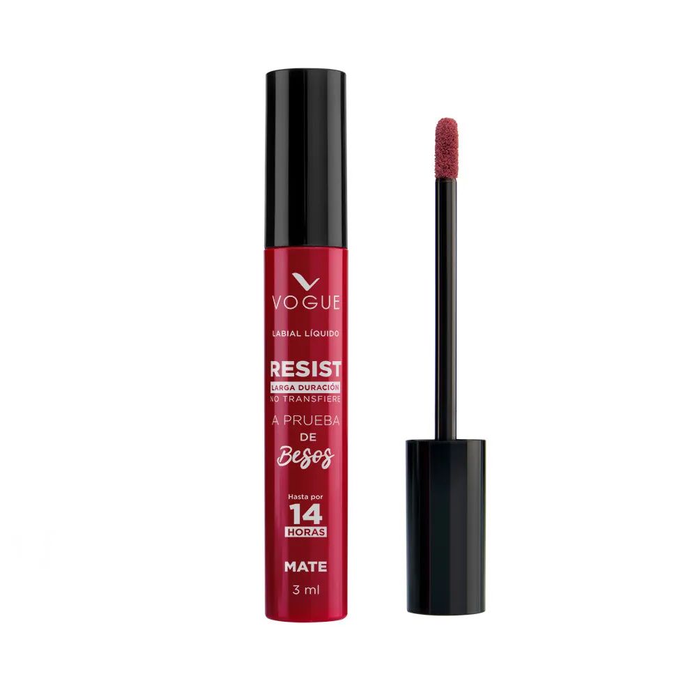 Vogue labial líquido resistente al agua a prueba de besos color Mate 14hs - Imagen 2
