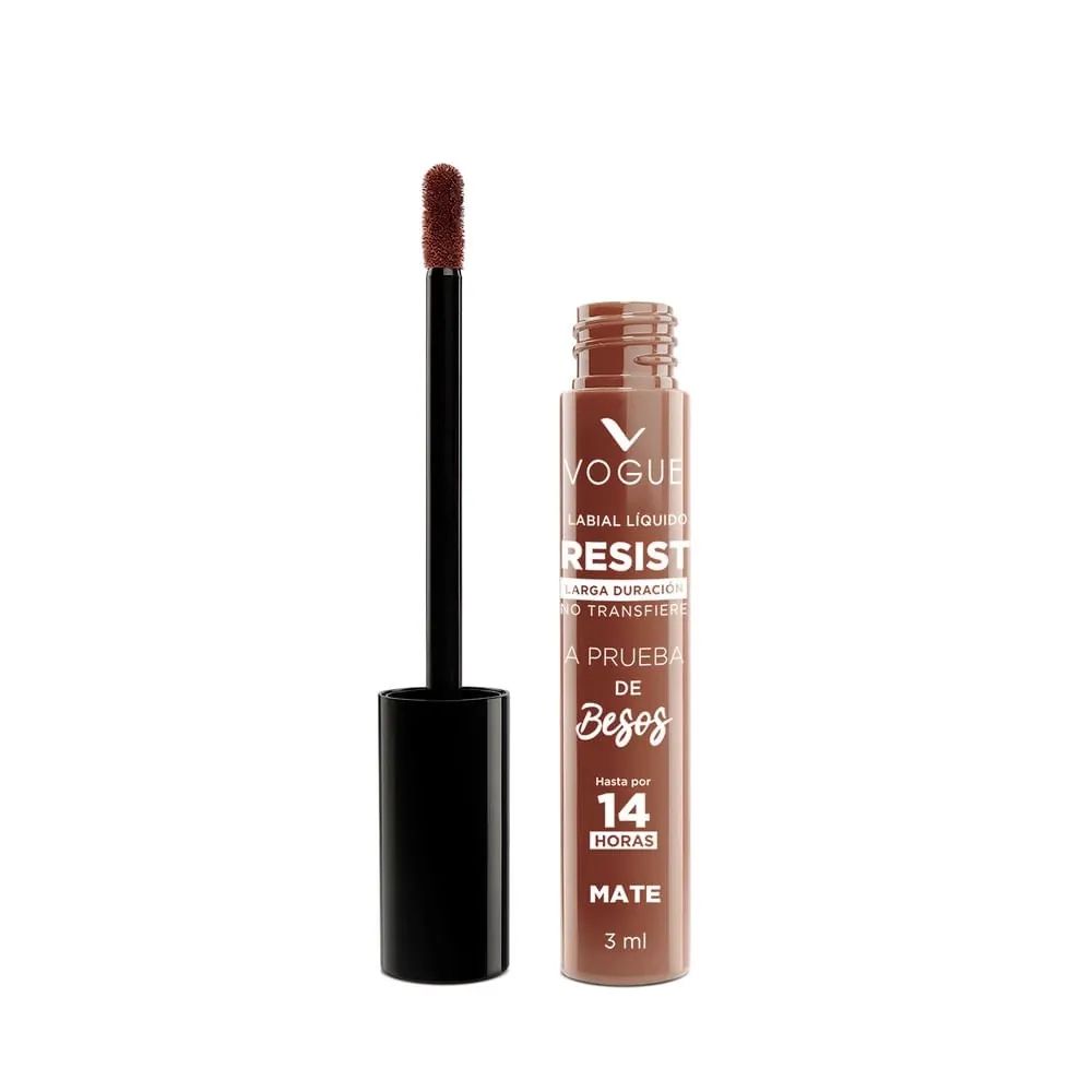 Vogue labial líquido resistente al agua a prueba de besos color Mate 14hs - Imagen 4