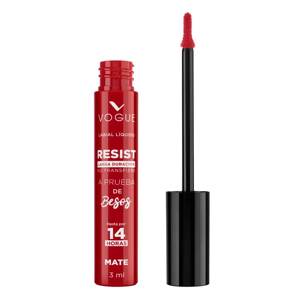 Vogue labial líquido resistente al agua a prueba de besos color Mate 14hs - Imagen 16