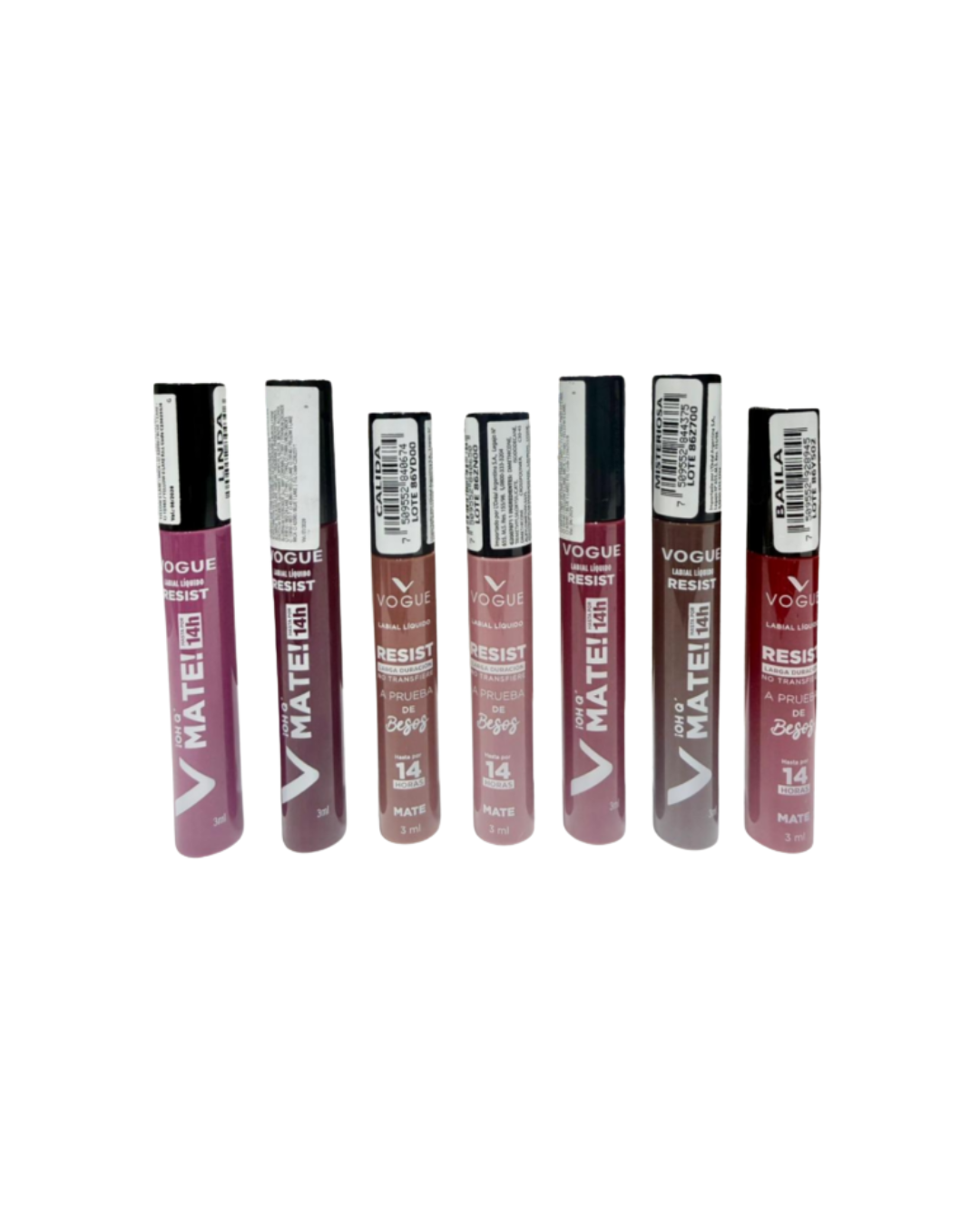 Vogue labial líquido resistente al agua a prueba de besos color Mate 14hs